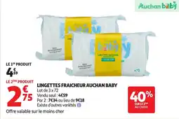 Auchan Lingettes fraicheur auchan baby offre