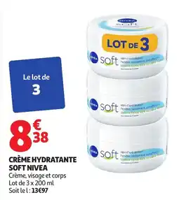 Auchan Crème hydratante soft nivea offre