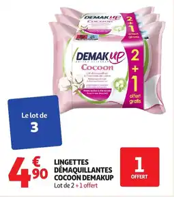 Auchan Lingettes démaquillantes cocoon demakup offre