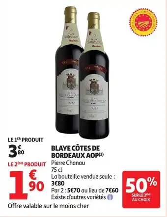 Auchan Blaye côtes de bordeaux aop offre