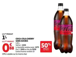 Auchan Coca-cola cherry sans sucres offre