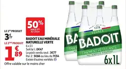 Auchan Badoit eau minérale naturelle verte offre