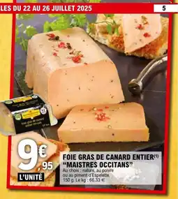 E.Leclerc Foie gras de canard entier maistres occitans offre