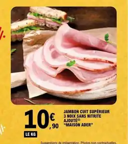 E.Leclerc Jambon cuit supérieur 3 noix sans nitrite ajouté offre