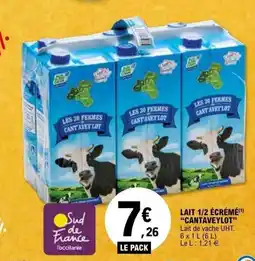 E.Leclerc Lait 1/2 écrémé cantaveylot offre
