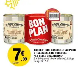 E.Leclerc LA BELLE CHAURIENNE Authentique cassoulet au porc et saucisses de toulouse offre