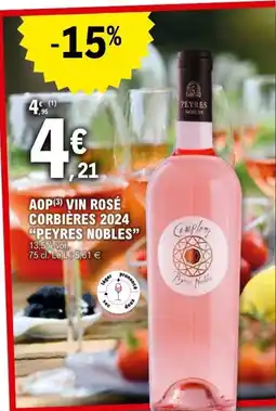 E.Leclerc PEYRES NOBLES Aop vin rosé corbières 2024 offre