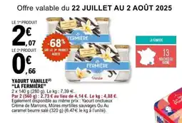 E.Leclerc LA FERMIERE Yaourt vanille offre