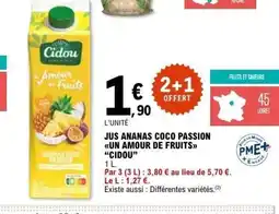E.Leclerc CIDOU Jus ananas coco passion un amour de fruits offre