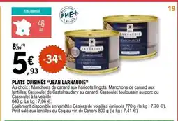 E.Leclerc JEAN LARNAUDIE Plats cuisinés offre
