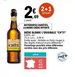 E.Leclerc CH'TI Bière blonde l'originale offre