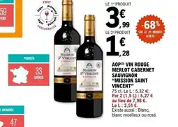 E.Leclerc MISSION SAINT VINCENT Aop vin rouge merlot cabernet sauvignon offre