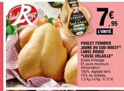 E.Leclerc Poulet fermier jaune du sud-ouest label rouge offre