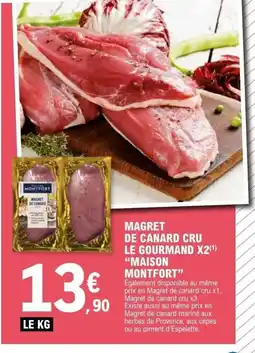 E.Leclerc MAISON MONTFORT Magret de canard cru le gourmand x2 offre