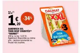 E.Leclerc DAUNAT Sandwich xxl thon oeuf crudités offre