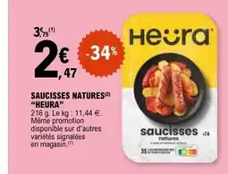 E.Leclerc HEURA Saucisses natures offre