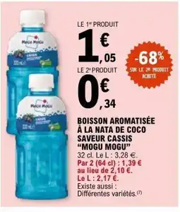 E.Leclerc MOGU MOGU Boisson aromatisée à la nata de coco saveur cassis offre