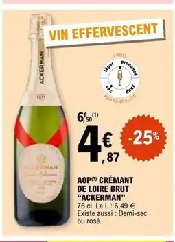 E.Leclerc ACKERMAN Aop crémant de loire brut offre