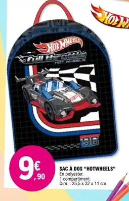 E.Leclerc HOTWHEELS Sac à dos offre