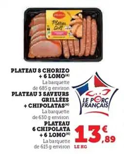 Super U Plateau 8 chorizo offre