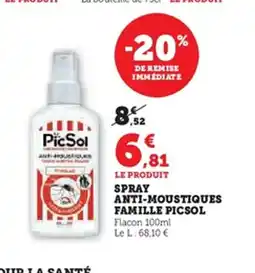 Super U PICSOL Spray anti-moustiques famille offre