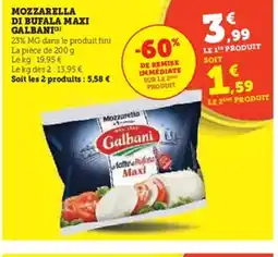 Super U GALBANI Mozzarella di bufala maxi offre