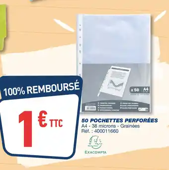 Bureau Vallée 50 pochettes perforées offre