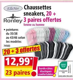 Norma RONLEY Chaussettes sneakers, 20 + 3 paires offertes offre