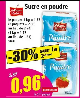 Norma Bonnes Malices Sucre en poudre offre