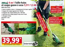 Norma POWERTEC GARDEN 4 en 1 Taille-haies et coupe-gazon à accu 7,2 V / 1,3 Ah offre