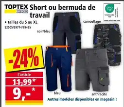Norma TOPTEX PRO Short ou bermuda de travail offre