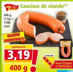 Norma LES REGIONS A TABLE Saucisse de viande offre