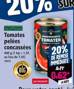 Norma Villa Gusto Tomates pelées concassées offre