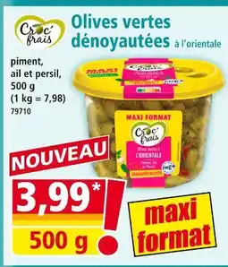 Norma Croc' frais Olives vertes dénoyautées à l'orientale offre