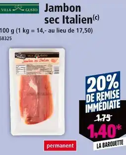 Norma VILLA GUSTO Jambon sec Italien offre