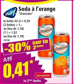 Norma SURF Soda à l'orange oranciata offre