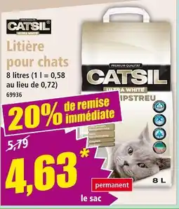 Norma CATSIL Ultra white litière pour chats offre