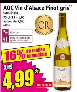 Norma Louis Engler AOC Vin d'Alsace Pinot gris offre