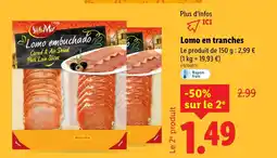 Lidl Lomo en tranches offre