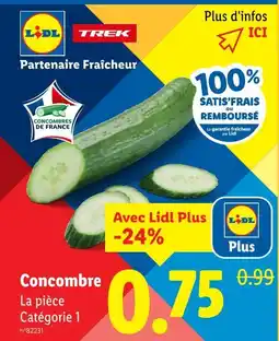 Lidl Concombre offre
