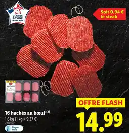 Lidl 16 hachés au bœuf offre
