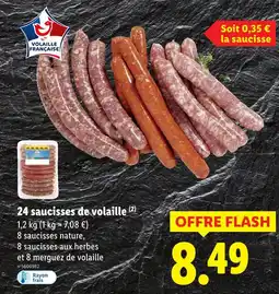 Lidl 24 saucisses de volaille offre
