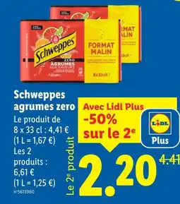 Lidl SCHWEPPES Agrumes zero offre