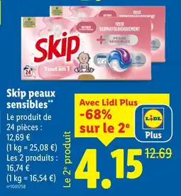 Lidl Skip peaux sensibles offre