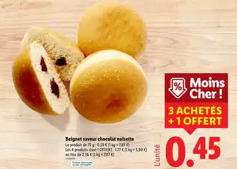 Lidl Beignet saveur chocolat noisette offre