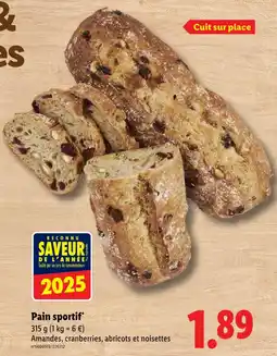 Lidl Pain sportif offre