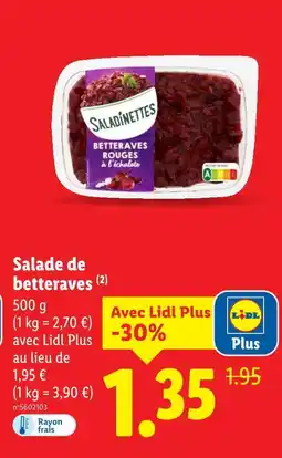Lidl Betteraves rouges à l'échalote offre
