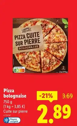 Lidl ALFREDO Pizza cuite sur pierre bolognaise offre