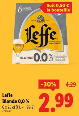 Lidl LEFFE Leffe blonde 0,0 % offre