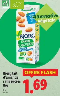 Lidl Bjorg lait d’amande sans sucres Bio offre